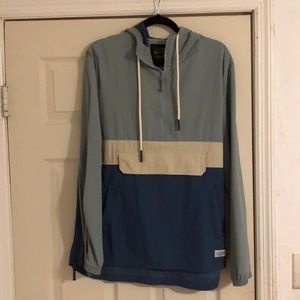 Blue green urban outfitters anorak/raincoat
